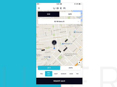 002-Uber 002 buttons dailyui design maps uber ui ux