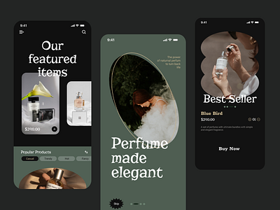 Perfume App app appplication branding design illustration landingpage perfume ui ux website