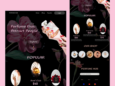 Perfume Website app design figma logo ui ux web design website