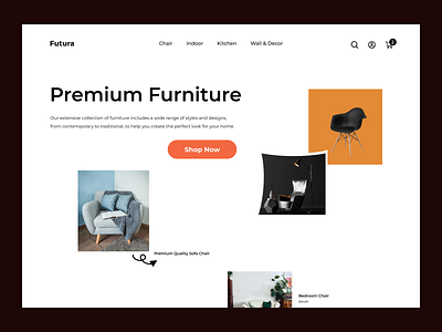 Furniture Website Design: Landing Page app branding design figma home page illustration landing page logo ui ui design ux web header website website design website header