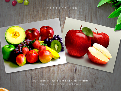 Fruits | hyperrealism art digital art digital painting fruit fruits hyperrealism illustration