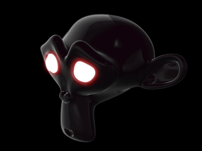 Suzanne 360 3d rotate black black live matter blender 3d eye glow glow monkey suzanne