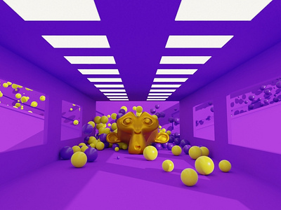 Blender Physics (Molecular add-on) balls blender blender 2.8 blender 2.9 blender 2.x blender 3d gold molecular molecular add on molecular script particle purple sims simulation suzanne yellow