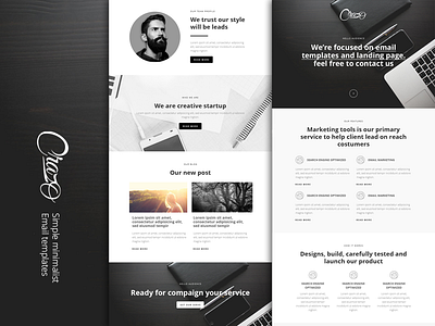 Minimalist Landing Page + Email Templates agency creative email landing page templates