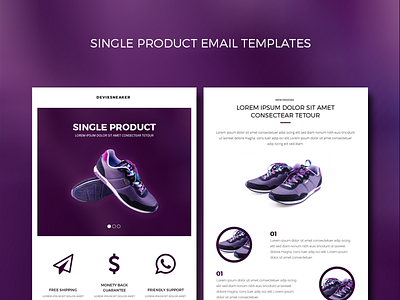 Single Product drag n drop email email templates marketing