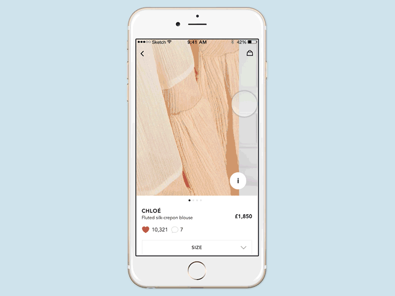Product Page Prototype app commerce fashion motion principle sketch ui ux
