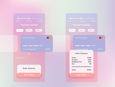 Pay Checkout UI - Pastel | Figma aesthetic branding design figma pastel ui ux