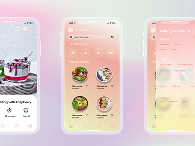 Food App UI - pastel | figma