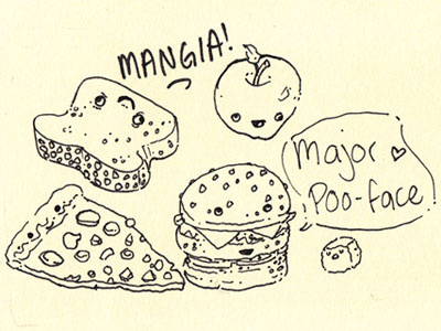 lunchtime burger drawing food ink lunch