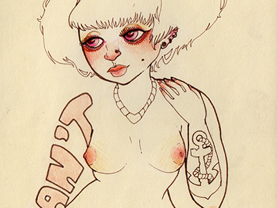 let you go drawing female nude pinup tattoo