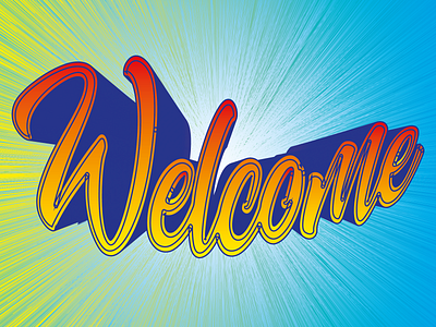 New design with Illustrator: Welcome blend blend tool blend tool illustrator blue branding color gradient design graphic design illustration illustrator letters typography vector welcome yellow