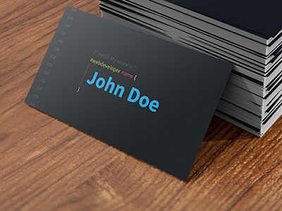 Web Developer Business Card business card clean code colorful developer editor elegant minimal simple