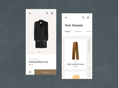 Concept Exploration: Fashion Store (Mobile)