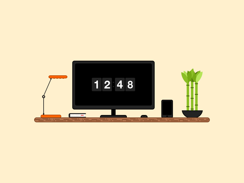 Workspace illustration illustration flat desk desktop workspace