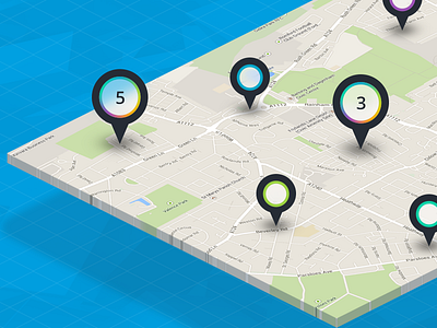 Map Pins Idea - Preview blur categories isometric map pins