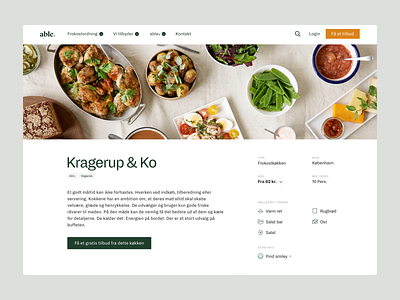 able® - Kitchen Page clean components denmark flat food green lunch redesign scandinavian sustainable ui ux web web design website