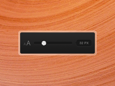 Font Size text size selector slider bullet ui