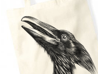 Crow Tote Bag crow illustration tote