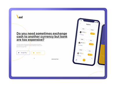 Landing Page - Money Exchange App app apple design branding design designer inspiration ios landing page design landingpage product design ui ux