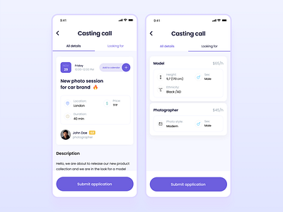Event Card (Casting call) app app design apple design application casting design designer event events inspiration ios ios app design model photo photographer product design ui uidesign ux uxdesign
