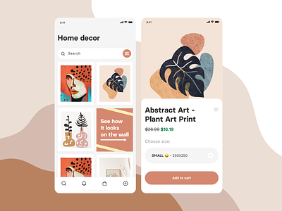 Home decor - Shopping App abstract add to cart app app design application art creative decor design home illustration ios mobile shopping app ui ux uxdesign web