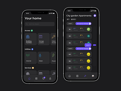 App design: Homepage, Levels