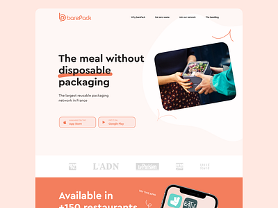 BarePack Website branding design eco ecofriendly landing landing page ui ux visual identity web webdesign website zerowaste