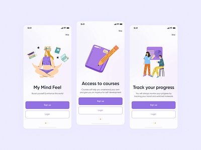 App onboarding ui screens