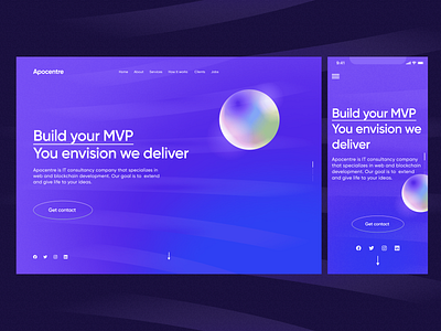 Website: landing page