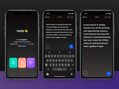 Note app app apple apple design creative design creativity dark app dark mode dark theme dark ui design design app design process designer dribbble best shot inspiration ios notes product design ui ux