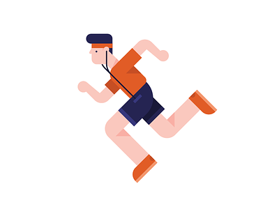 Running Men earphones illustration jogging men orange racing run running running man sport sports vector
