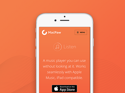 Listen Landing page: mobile version