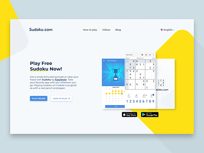 Daily UI challenge #003 — Landing Page app landing challenge concept daily daily challange daily100 figma landing page study project sudoku ui web design