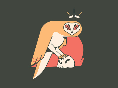 Owl Portent barn owl creature design icon illustration owl portent vector