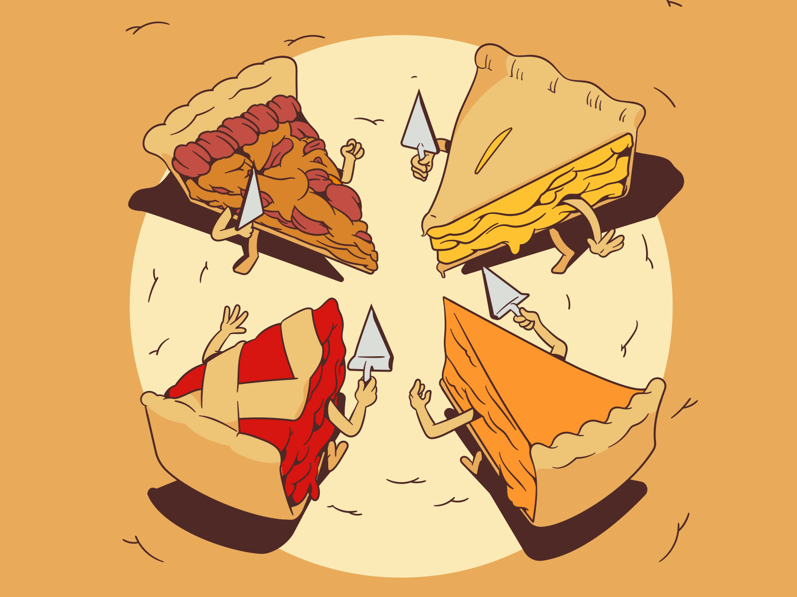 Pie Fight by Rob Armbrister on Dribbble