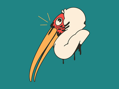 Painted Stork animal digital icon illustration stork vector
