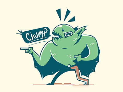 Chump bat chump creature cryptid illustration vector
