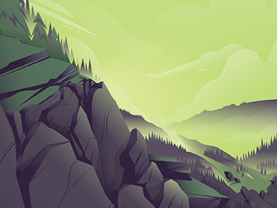 Mountains craggy illustration landscape mountains rocky trees vector vector art
