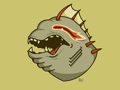 Grawr! creature kaiju monster vector