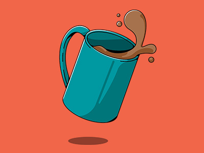 Bad Start coffee coffee mug dropped falling illustration mug spill vector