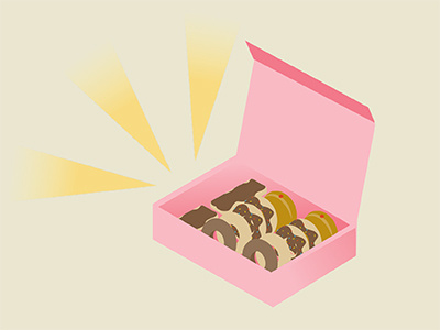 Box o' Donuts donuts illustration isometric vector