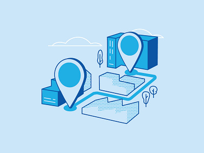 Convenient Location buildings directions geography icon illustration isometric location vector