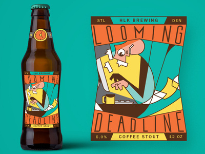 Looming Deadline beer beer label deadline illustration packaging stressed working hard