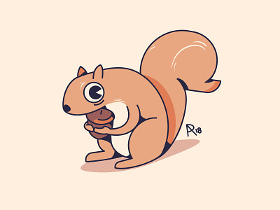 Squirrel animal autumn character design illustration squirrel vector