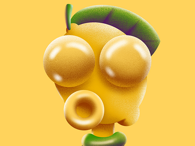 Lemon Head fruit fuzzie lemon procreate texture zest