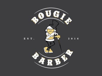 Bougie Barber Final barber barbershop bougie character design classy logo style