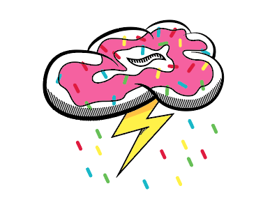 Thank God for the Rain clouds donuts illustrator rain sprinkles storm sweet vector