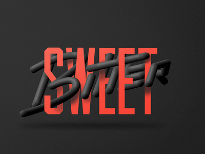Bitter Sweet 3d bitter depth lettering logotype photoshop sweet type typography