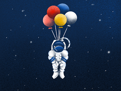 Float On astronaut balloon depth design float illustration illustrator light procreate space stars