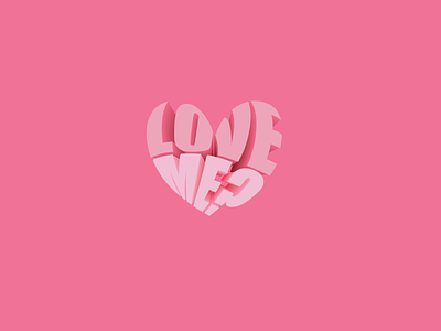 "Love me?" 3d illustrator pink qoute